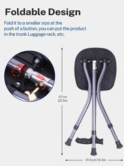 Lefeke Folding Canes with Seat Walking Stick Height Adjustment Cane Seat Foldable Anti-Slip Lightweight Walking Stick for Senior