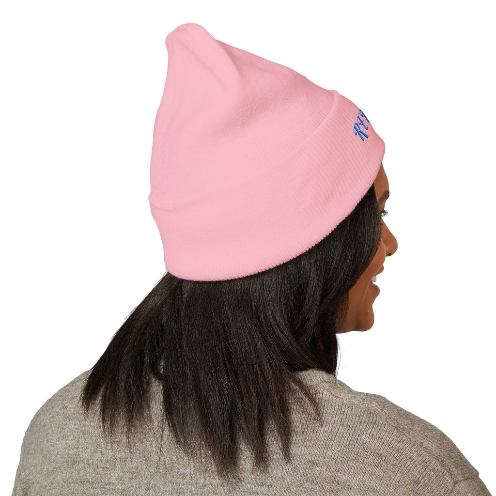 Redeem Embroidered Cuffed Beanie — Soft Winter Knit Hat