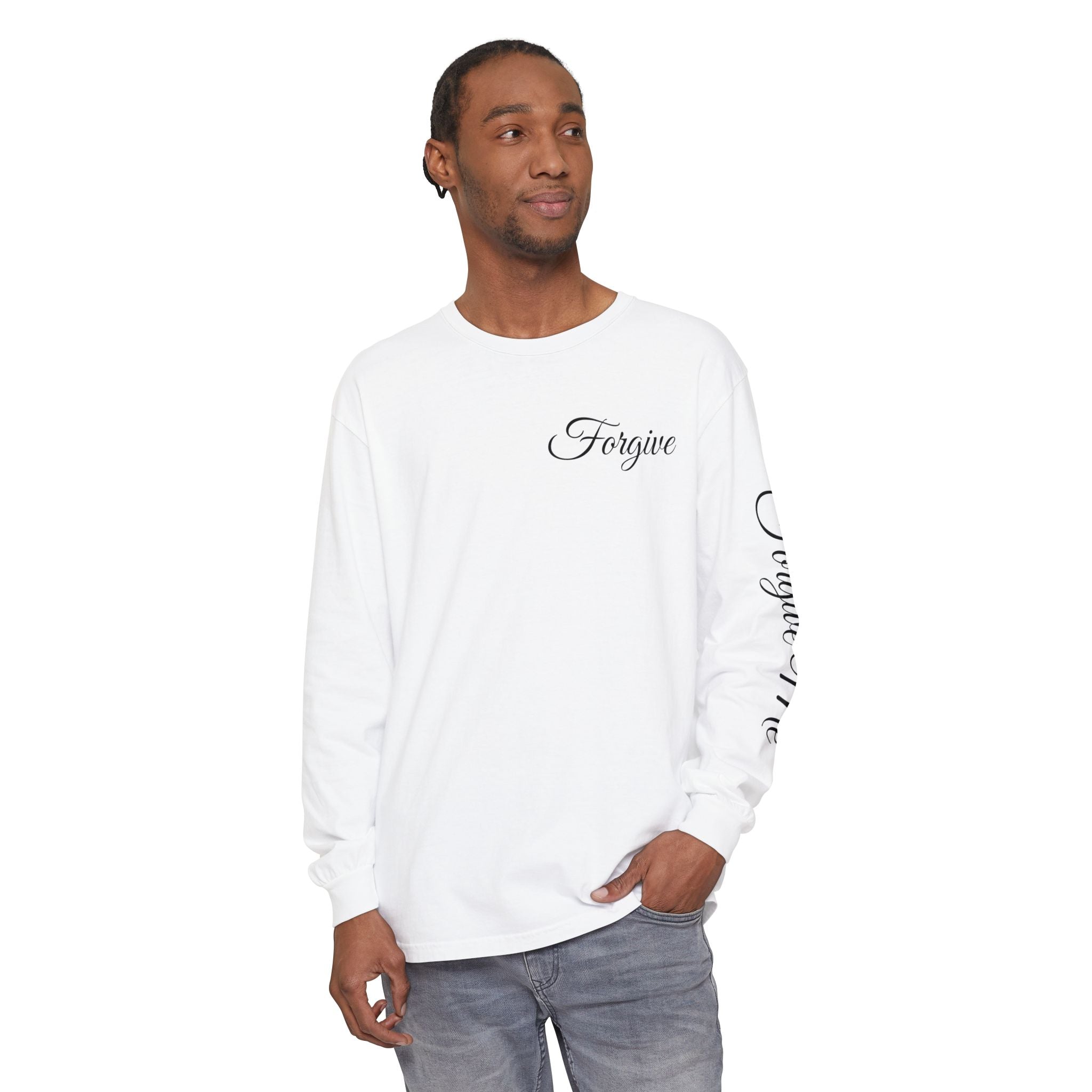Forgive Long Sleeve Tee — John 1:9 Christian Inspirational Shirt