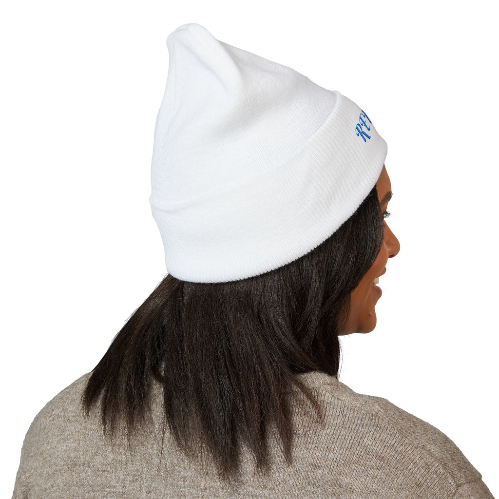 Redeem Embroidered Cuffed Beanie — Soft Winter Knit Hat