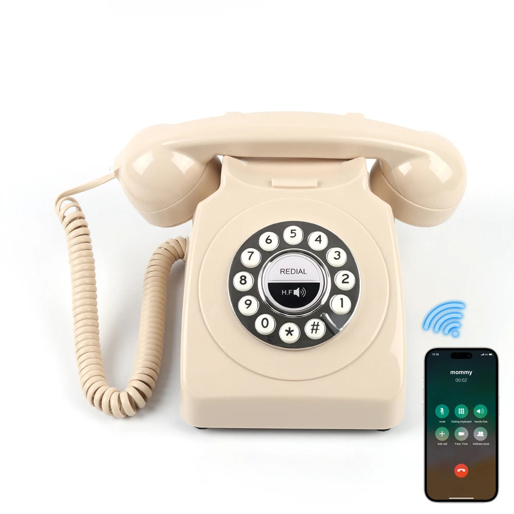 Bluetooth Landline Phone, Retro Bluetooth Home Phone Compatible with Android & iOS, Wireless Cordless Telephone with Speakerphon